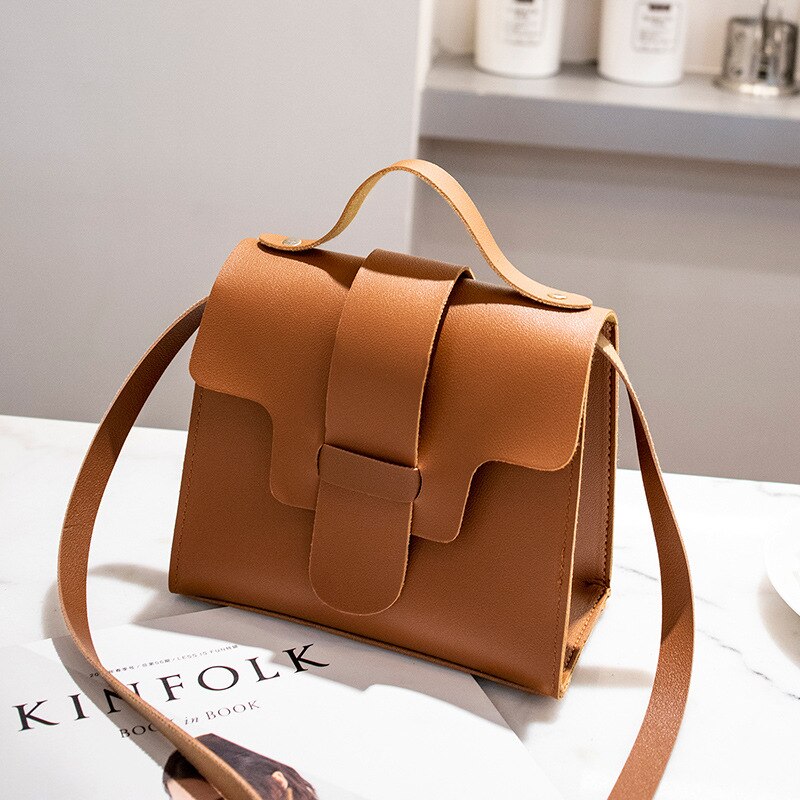 Novo 1 pçs feminino senhora menina ombro crossbody saco de couro do plutônio para o telefone móvel compras sci88: Marrom