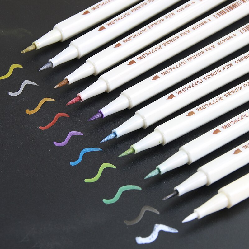 STA 10 couleurs métallique marqueur stylo bricolag – Grandado