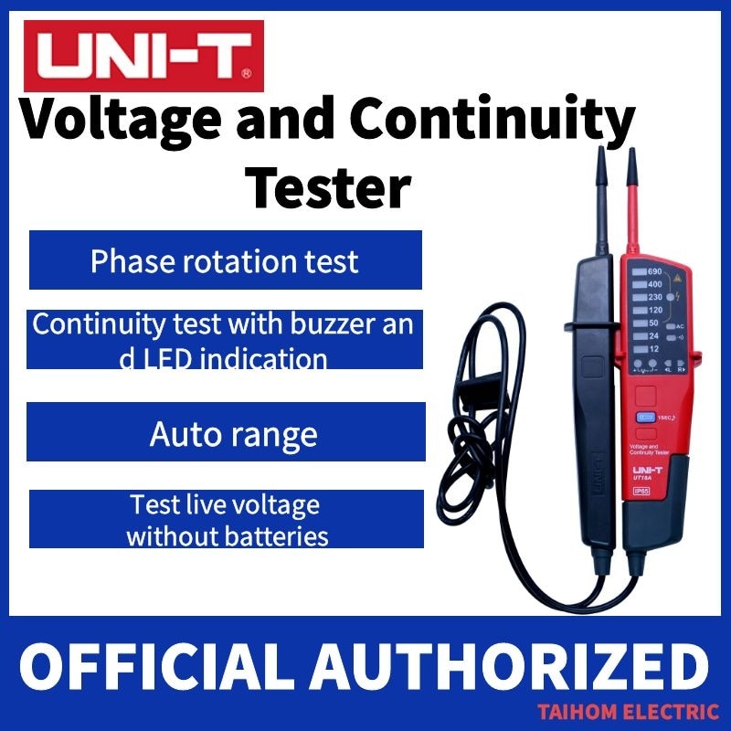 UNI-T Handheld Voltage and Continuity Tester 3-phase Voltage and Phase Sequence/On-Off Test/RCD Tester UT18 Series
