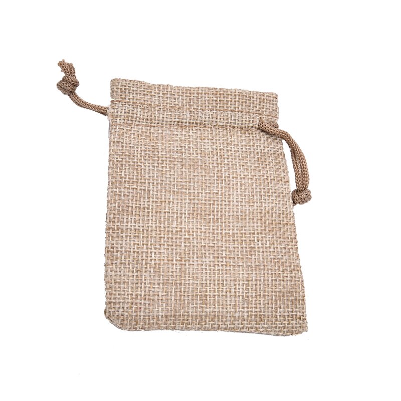 10*14Cm Linnen Hessische Sack Sieraden Pouch Koord Zakken Koord Zakken 10 Stuks