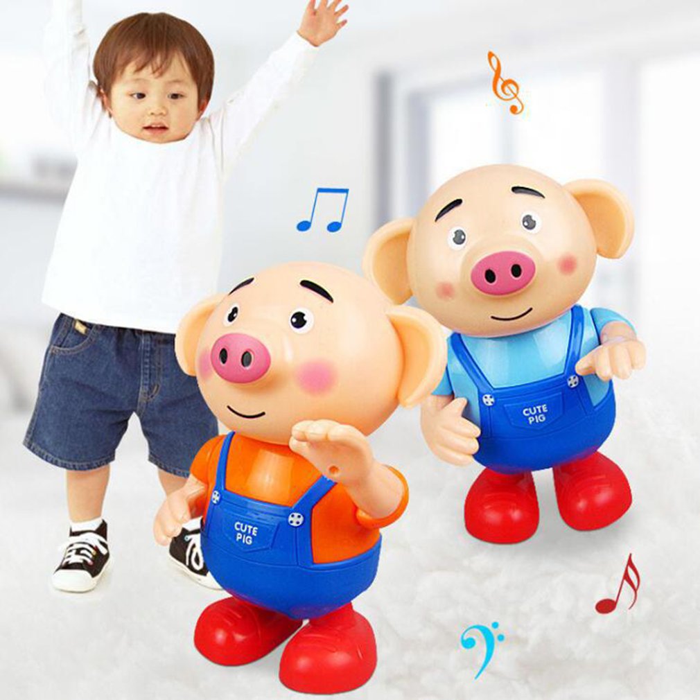 lindo algas baile cerdo cantando caminando con luz niños electrónicos Vocal juguetes para los niños de las niñas interactivo juguete