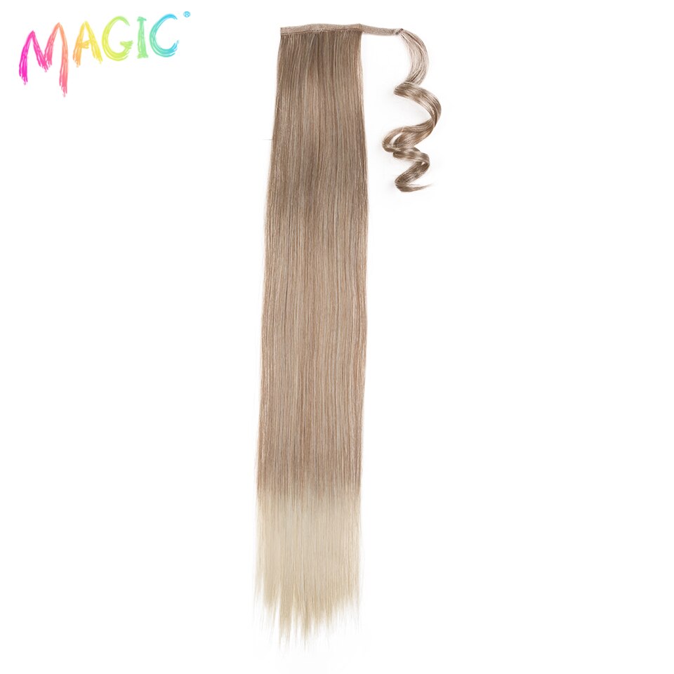 Magic Synthetische Lange Rechte Paardenstaart Haar 32 Inch Wrap Around Clip In Paardenstaart Haar Hittebestendige Staart Synthetische Extensions
