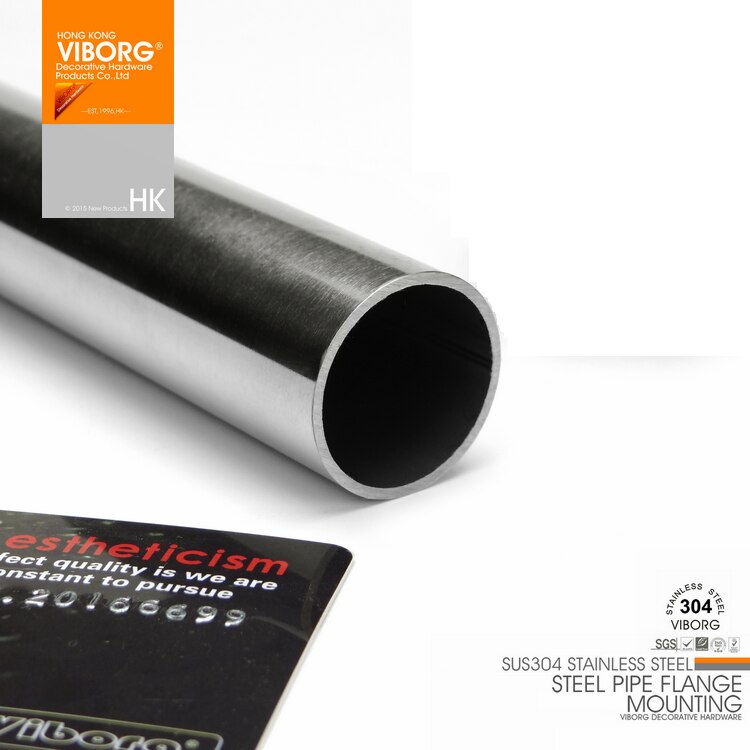 VIBORG 50cm 25mm OD SUS304 Stainless Steel Extra-thick Tube Curtain Rod Pipe