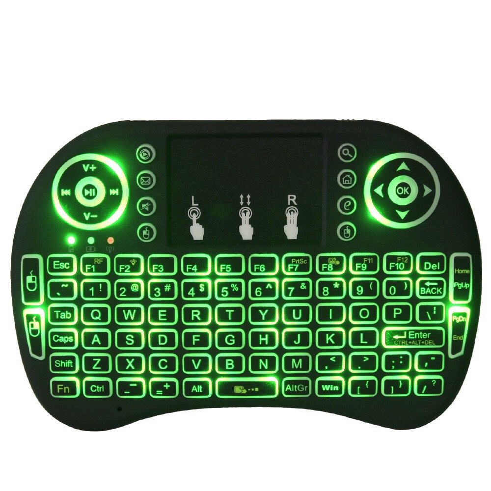 2.4G I8 Mini Keyboard Wireless Keyboard Backlit Air Mouse English Russian Spanish French Remote Control for Android TV BOX