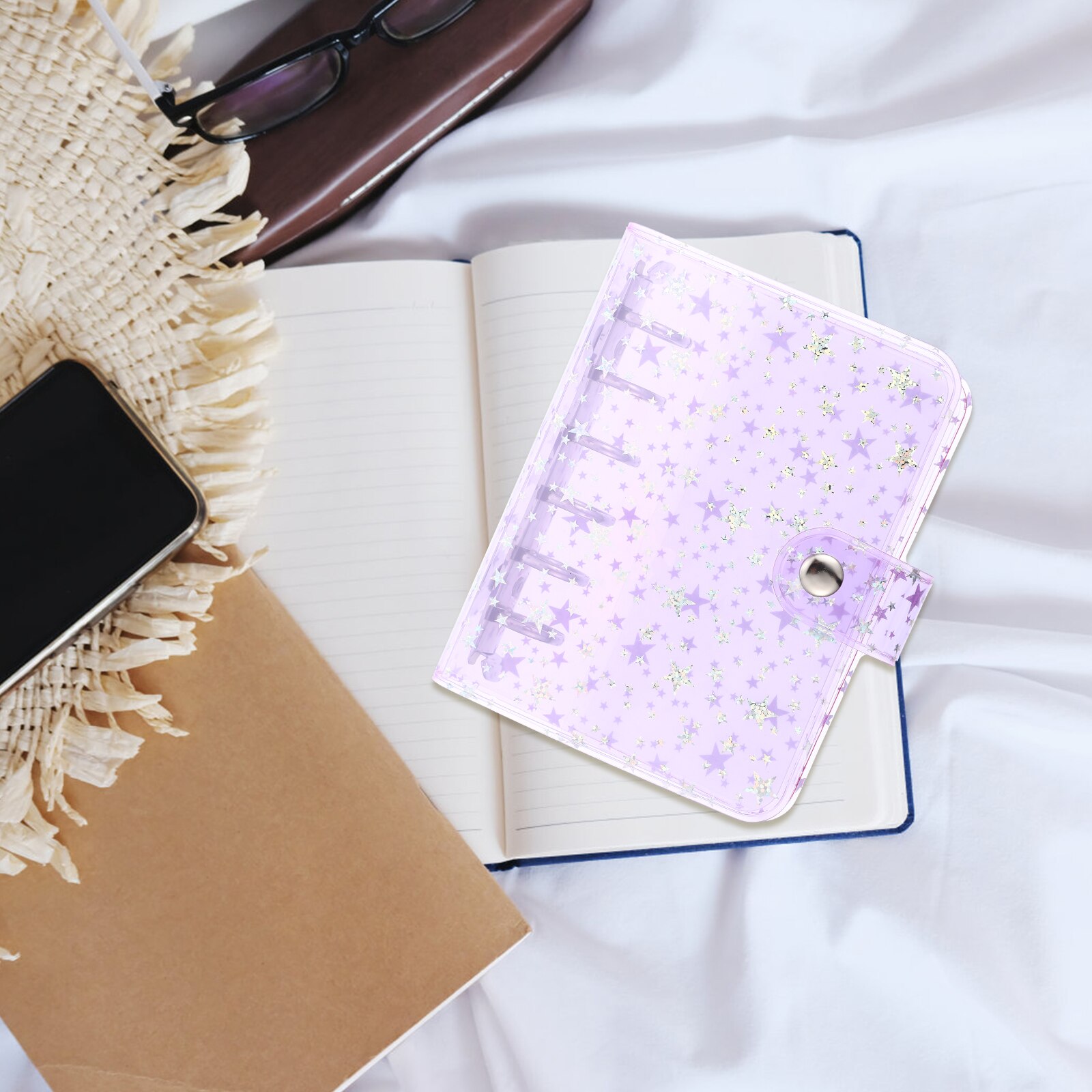 dziennik brokatowy segregator sześciopierścieniowy okładka notesu akcesoria robić planisty luźnych liści