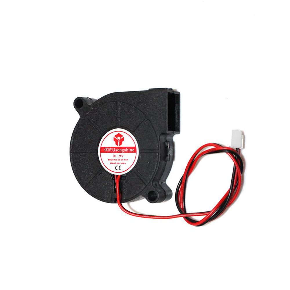 Ventilador turbo de refrigeração, peças da impressora 3d sem escova, 2 pinos para extrusora, ventilador de refrigeração dc 5015 5/12/24v 50x50x15mm parte fãs de plástico pretos: 5015 24v