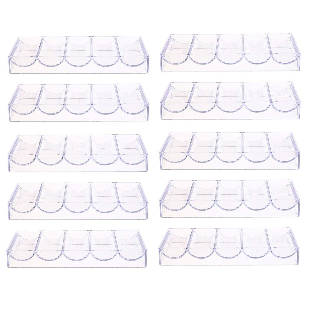 LGFM-10Stck professionelle acryl Poker Chips 100 Chip Tabletts (ohne abdeckung)