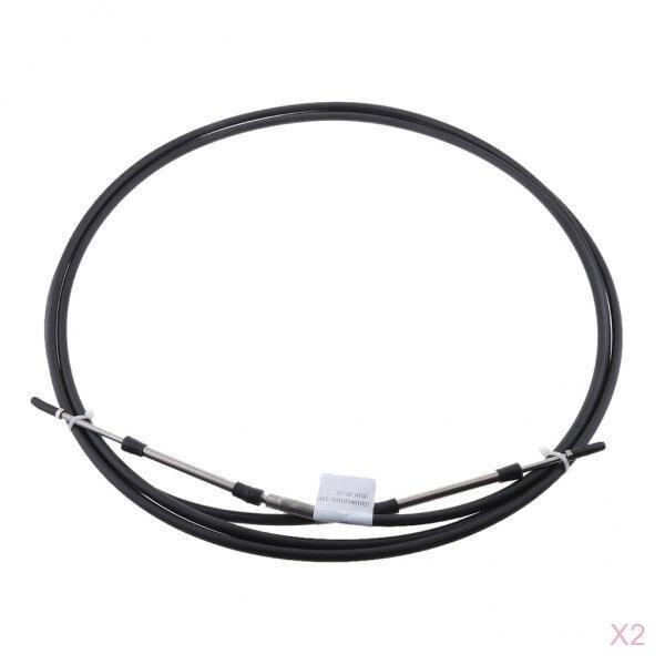 2pcs Black 16 FT Throttle Shift Remote Control Box Cable for Yamaha Outboard 16 FT Stainless Steel Throttle Cable