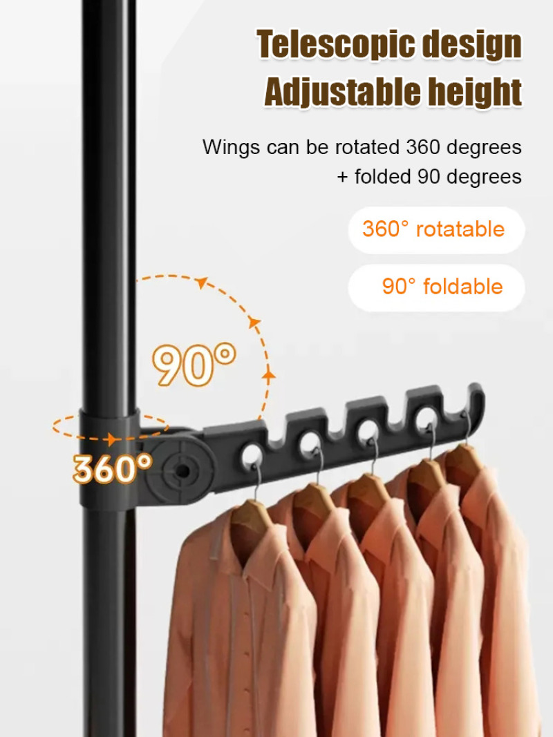 Accueil tige de séchage aérienne plancher debout support de séchage non perforé balcon chambre extensible corde à linge pôle suspendu manteau Rac
