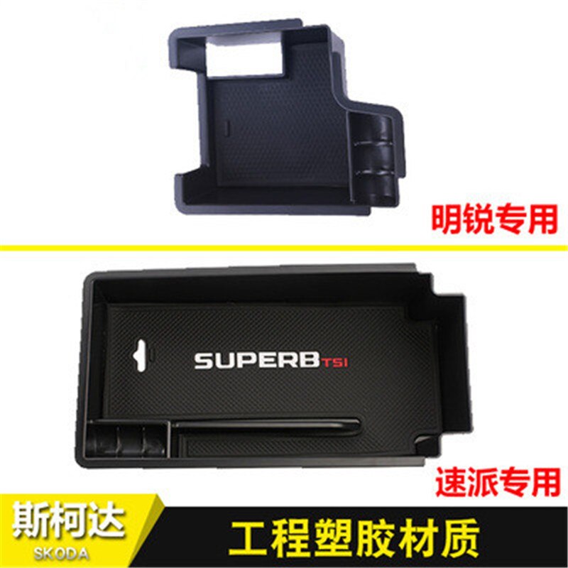 Para compartimento de apoyabrazos central caja de almacenamiento multifunción para Skoda Superb Octavia/Travel Edition estilo de coche