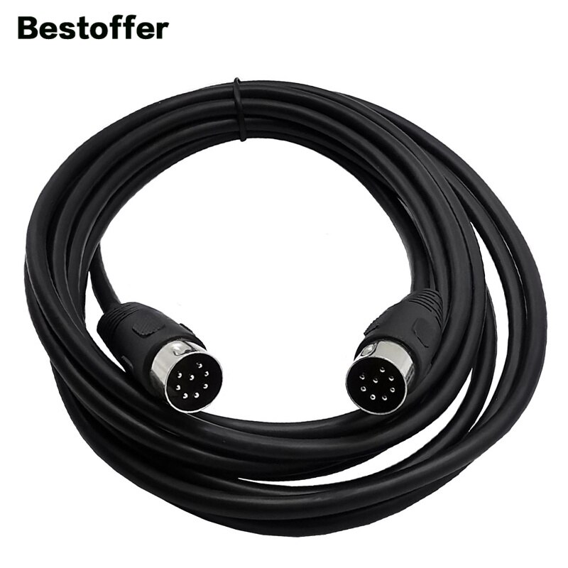 Din 8 Pin Male to Male Speaker Signal Audio Cable 5m