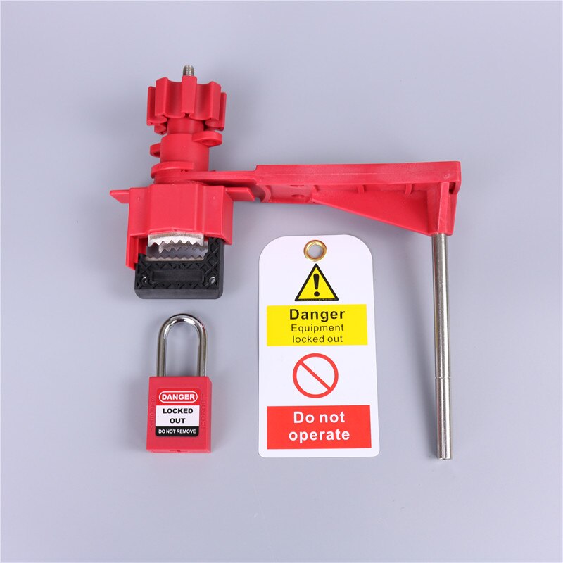 Large universal valve lockout with blocking arm,Single Stop arm All purpose Ball Valve Lock: with padlock tag