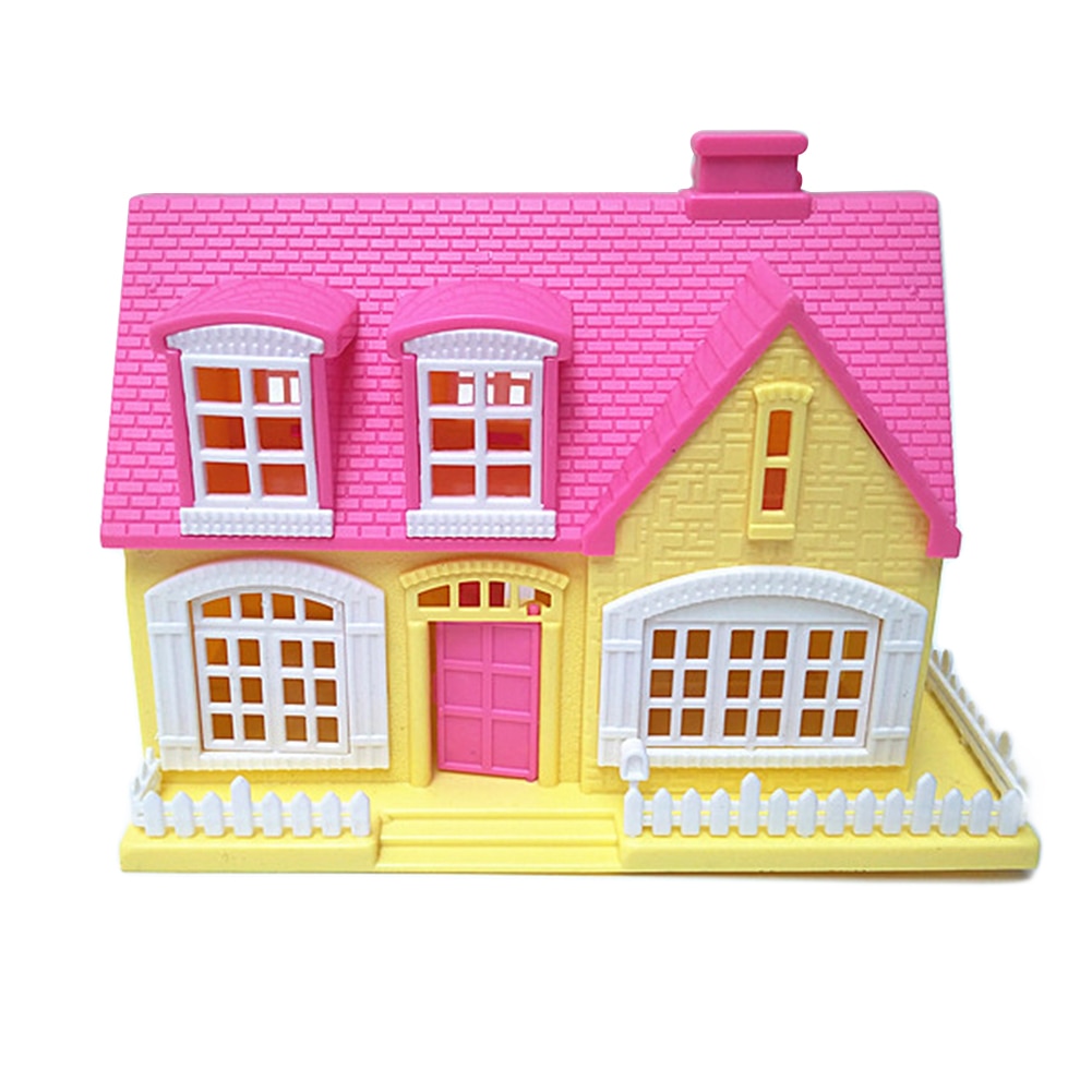 Mooie Venster Deur Te Openen Mini 3D Speelgoed Huis Cottage Kids Pop Accessoires Leuke Poppenhuis Met Te Openen Windows