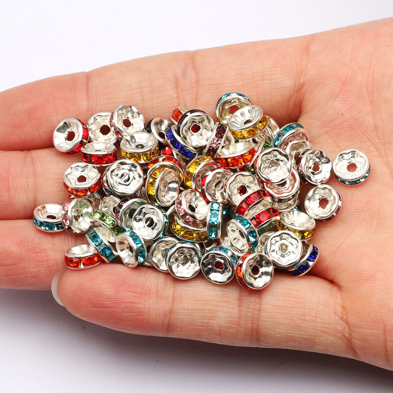 50 stück 4 strassrondellen, kristallperlen 6 10mm , verlieren zwischenperlen für 8 , Armbinde-diy-zubehör