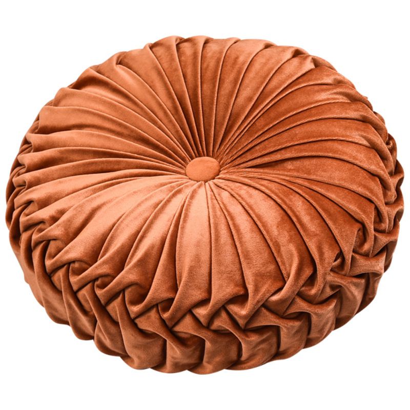 Nordisk hjemmepude pude rund ensfarvet plisseret gulvpude diameter 38 * 10cm: O