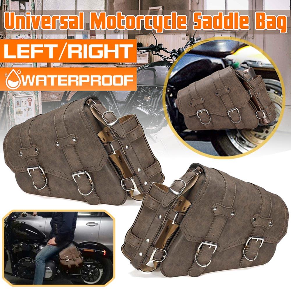 Motorcycle Side Bag Motorcycle Off-road Bag Modified Side Edging Box Side Luggage Tool Bottle Hanging PU leather Motocross Bag