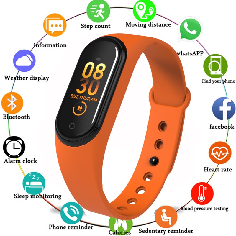M4 Smart Watch Kleur Screen Smart Polsband Sport Fitness Armband Bloeddruk Zuurstof Activiteit Tracker Voor Mannen Vrouwen Horloge