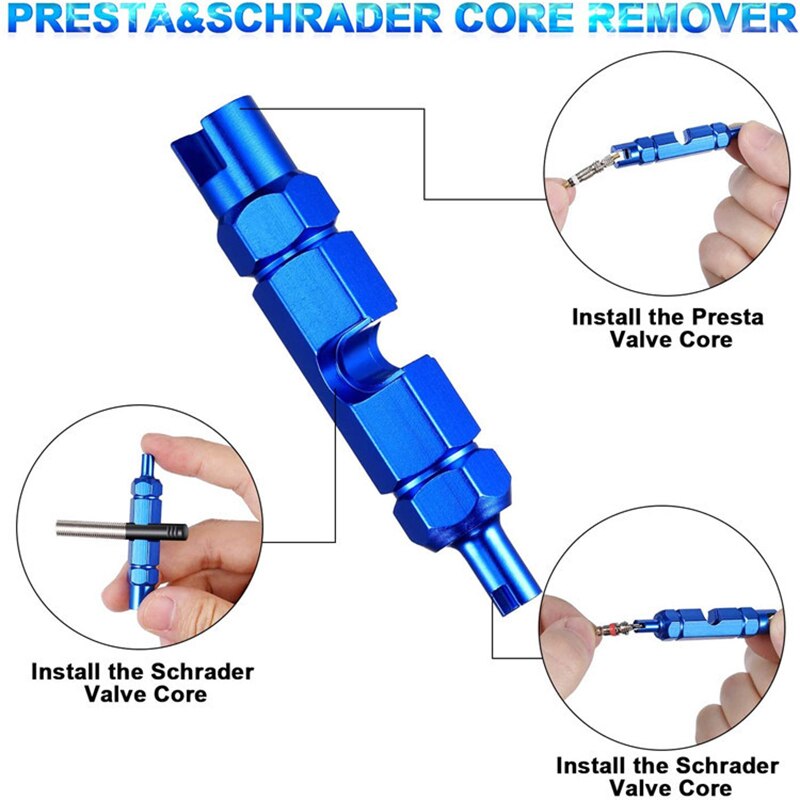 26Pcs Fiets Ventiel Gereedschap Schrader Amerikaanse En Franse Ventiel Adapter Mtb Bike Valve Cap Fiets Pomp Accessoires
