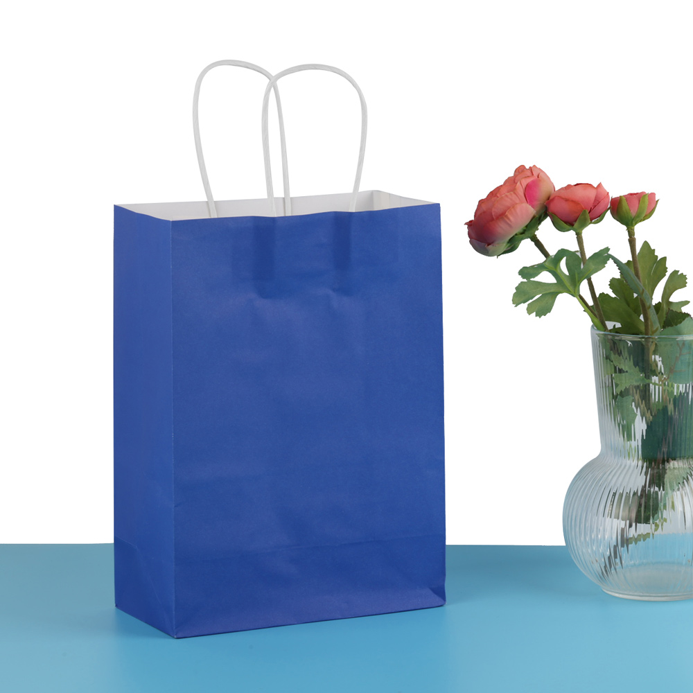 2/5/10 Stuks Kleurrijke Kraft Papieren Zakken Diy Multifunctionele Papieren Zak Met Handvatten Festival Kerst Cadeau Verpakking Zakje Boodschappentassen