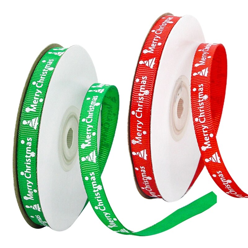 10 rollos de rollo de lazo grogrén verde para manualidades embalaje para , decoración navideña, 25 yardas
