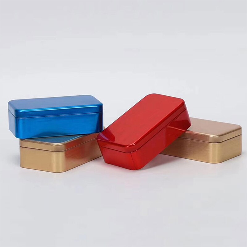 1PC Packaging Custom Food Grade Tin Can Black Metal Square Boxes Aluminum Tea Tin Box