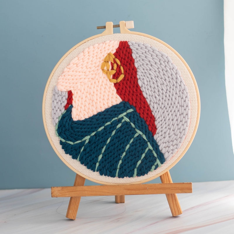 Girl DIY Punch Needle Embroidery Kit Punch Needle Cross Stitch for Beginner Sewing Art Wall Painting Home Decor