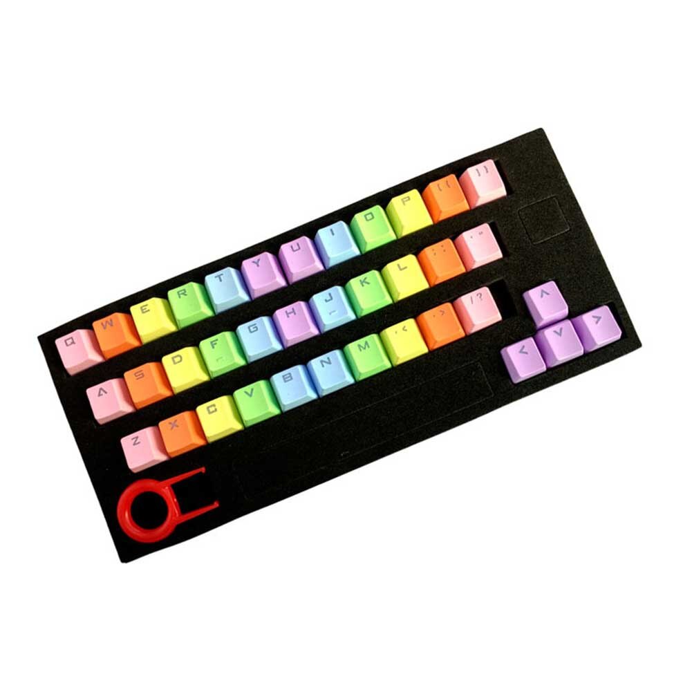 37 Key Keycap Set Practical Backlit PBT Translucidus Replacement Mechanical Keyboard Gaming Computer Accessory Colorful: Purple 