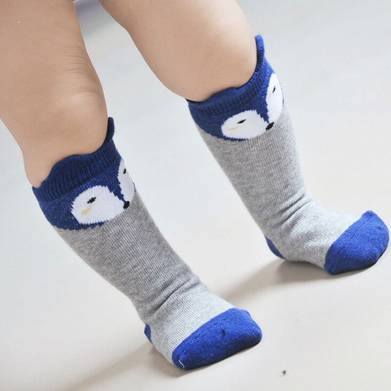 Hylidge Leuke Cartoon Baby Knie Sokken Lente Zomer Kinderen Kids Lange Sokken Veelkleurige Meisje Jongens antislip Vloer Sokken: Grey Fox / 24M