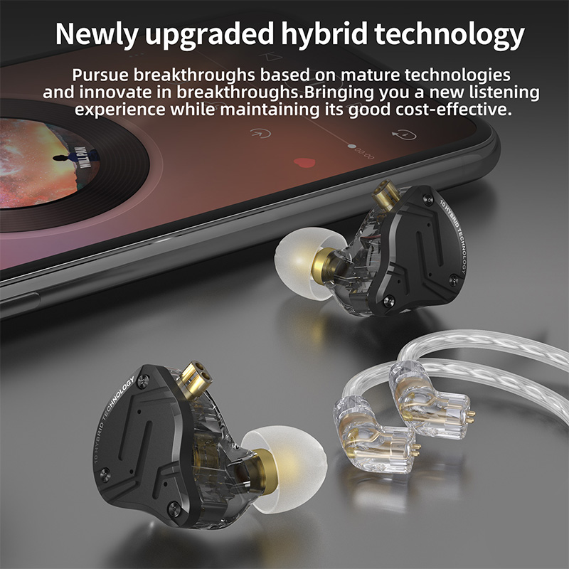 Kz zs10 pro x de alta fidelidade graves metal híbrido in-ear fone de ouvido esporte com cancelamento de ruído fones de ouvido kz