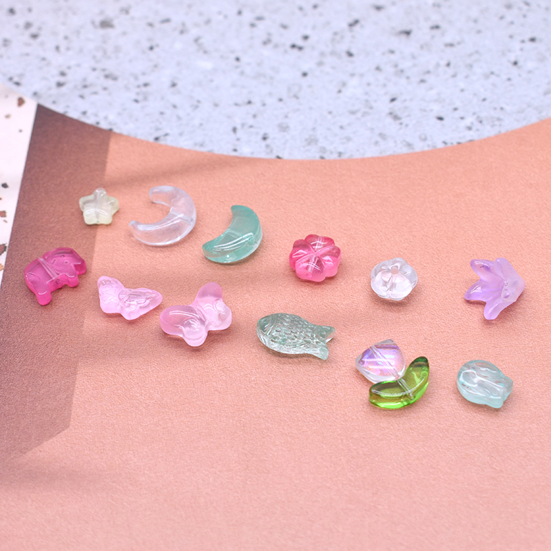 50 stuks 8mm mix kleur ster olifant vis maan bloem kraal tsjechische glas losse kralen voor sieraden maken DIY accessoires handgemaakt