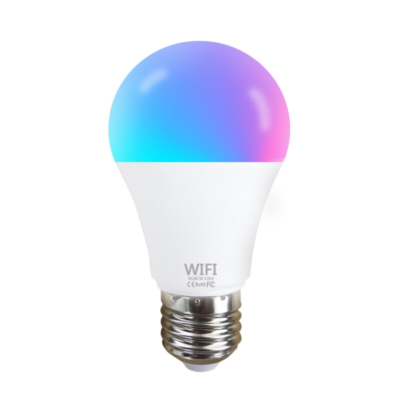 Smart WiFi Dimming Light Bulb 15W RGB+CCT TImer Voice Control Work With Alexa Google Home Smart Color Changing Light Bulb: 220V E27