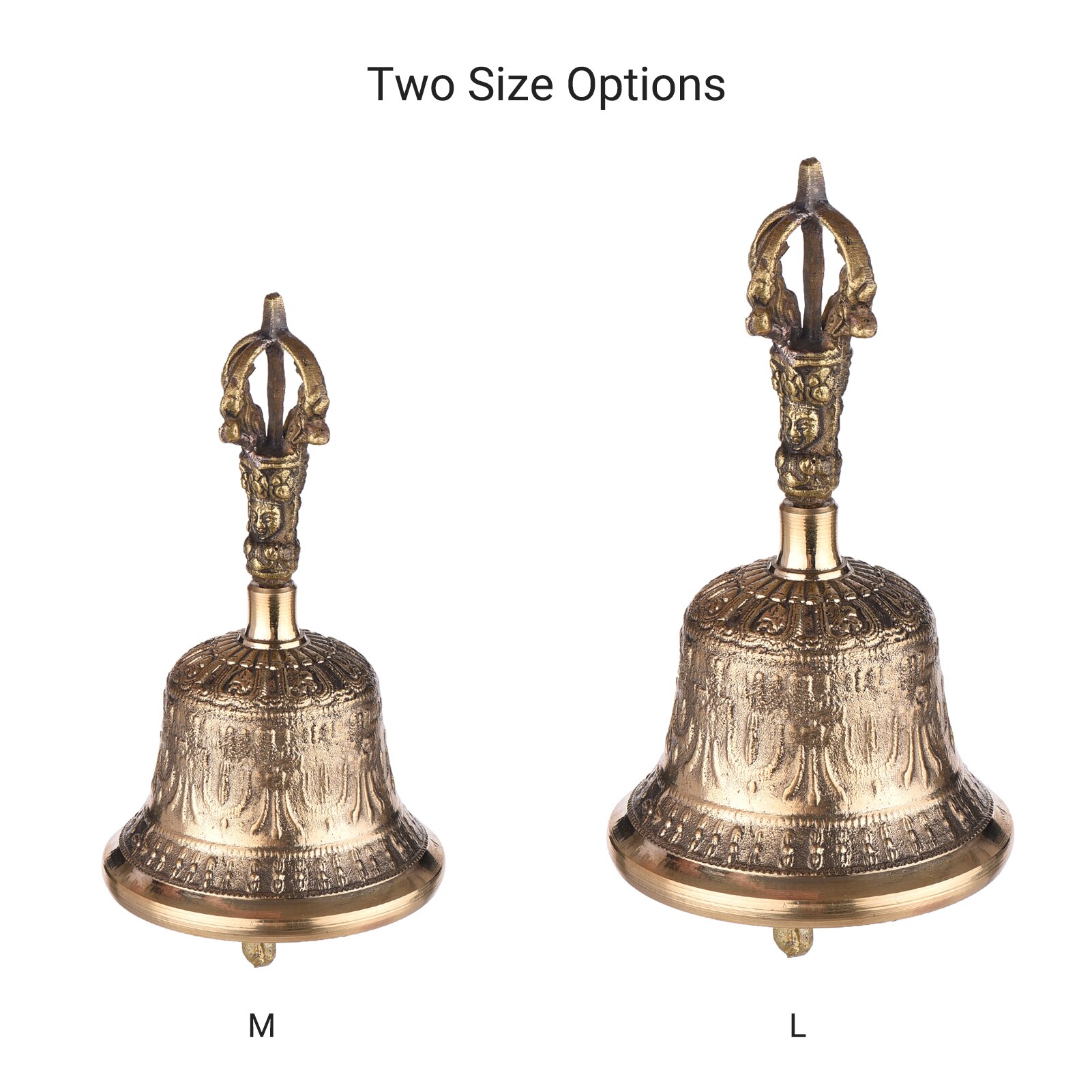 Tibetan Buddhist Bell Bronze Hand Bell with Vajra Padding for Meditation Prayer Bronze Die-Casting Handicraft