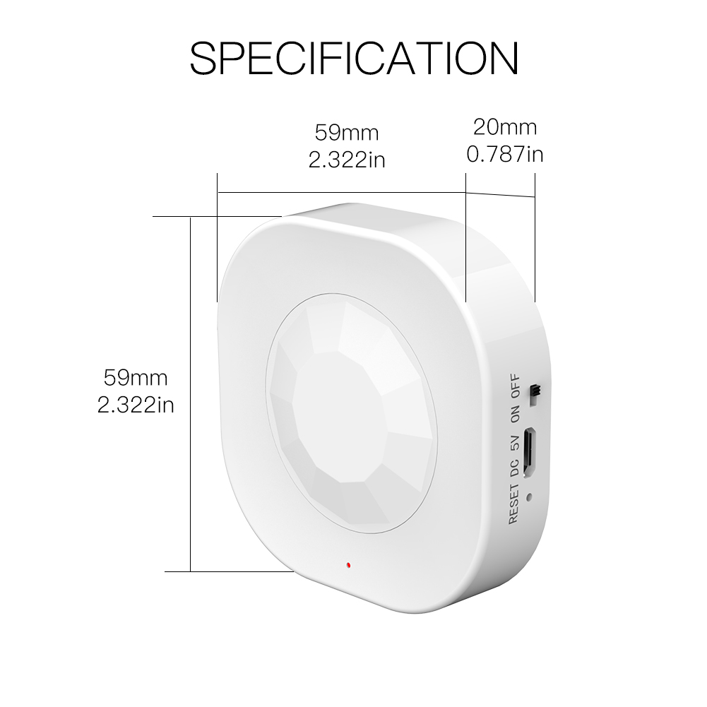 WiFi Human Presence Infrared PIR Motion Sensor Security Burglar Alarm Sensor APP Control Compatible Tuya Smart Home Automation
