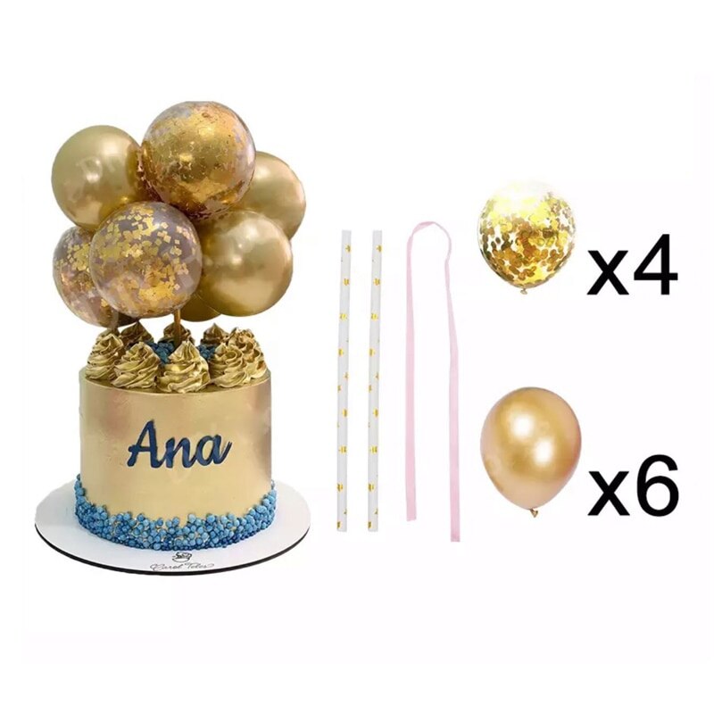 10pcs 5 Inch Metal Balloon Cake Topper Cloud Shape Confetti Balloons For Birthday Baby Shower Wedding Party Decor Home Supplies: 4