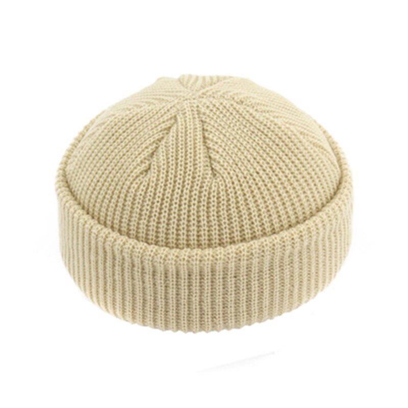 Vinter varme huer kvinde strikket hue kalot hip hop hat voksne mænd hue afslappet kort tråd elastiske unisex hatte: 18