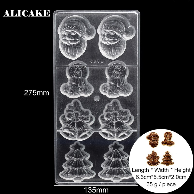 Kerst Kerstman Chocolade Vorm Bakken Gebak Gereedschap Mold Polycarbonaat Voor Baker Party Handgemaakte Dessert Bakvormen Mould: 2085