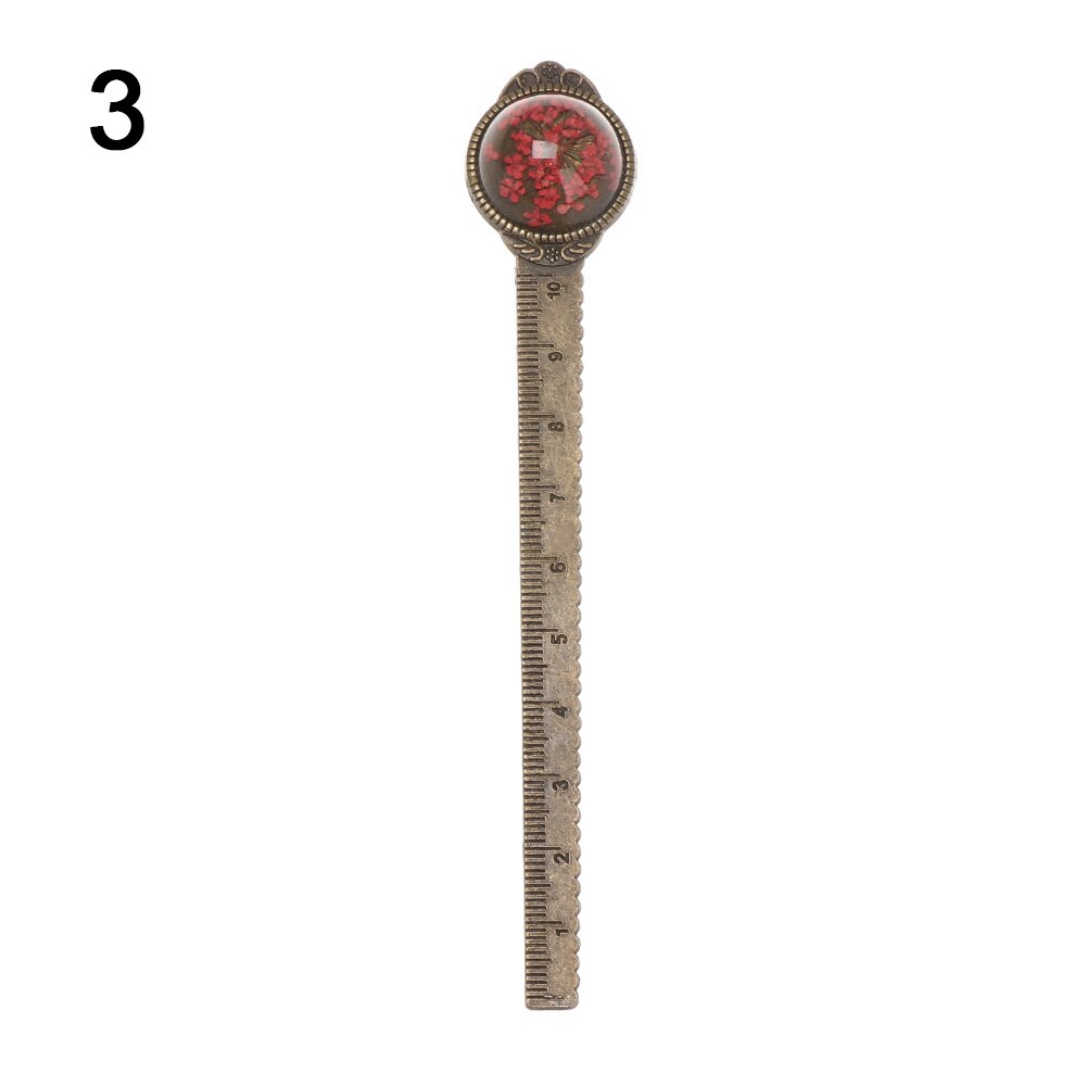 Flower Bookmark Ruler Multifunctional Retro Flower Bookmarks Metal Bronz... – Grandado