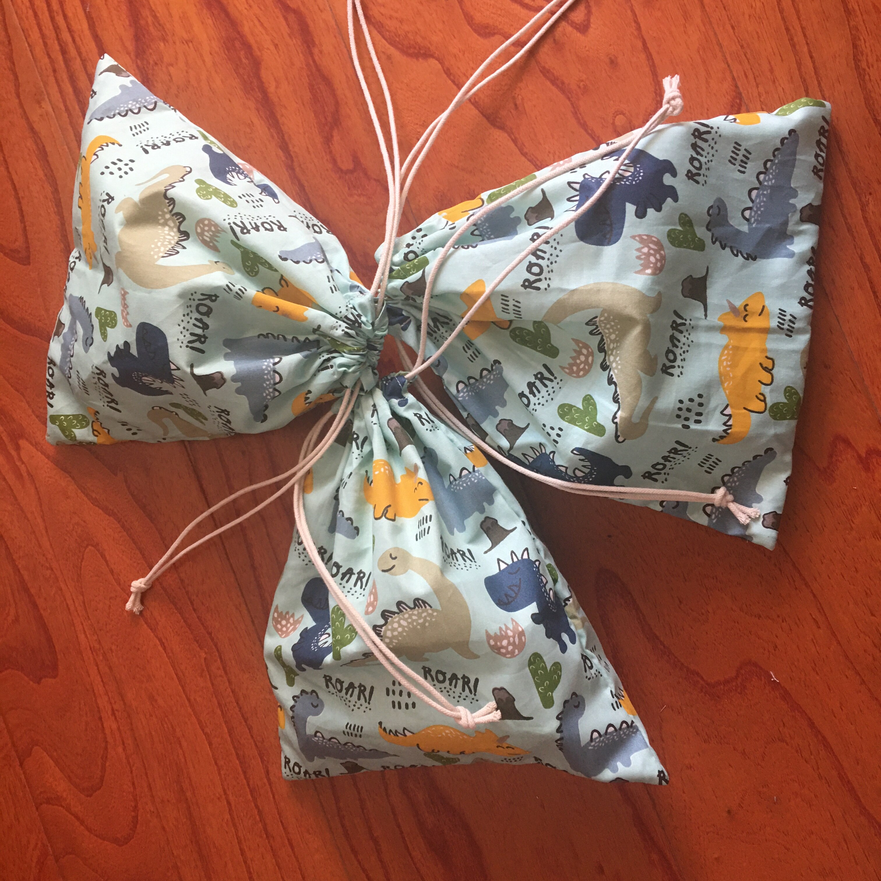 1pc Cotton Drawstring Eco Pouch Milti-purpose Organised Bag Party Bag Roar Dinosaur YL0924a YI