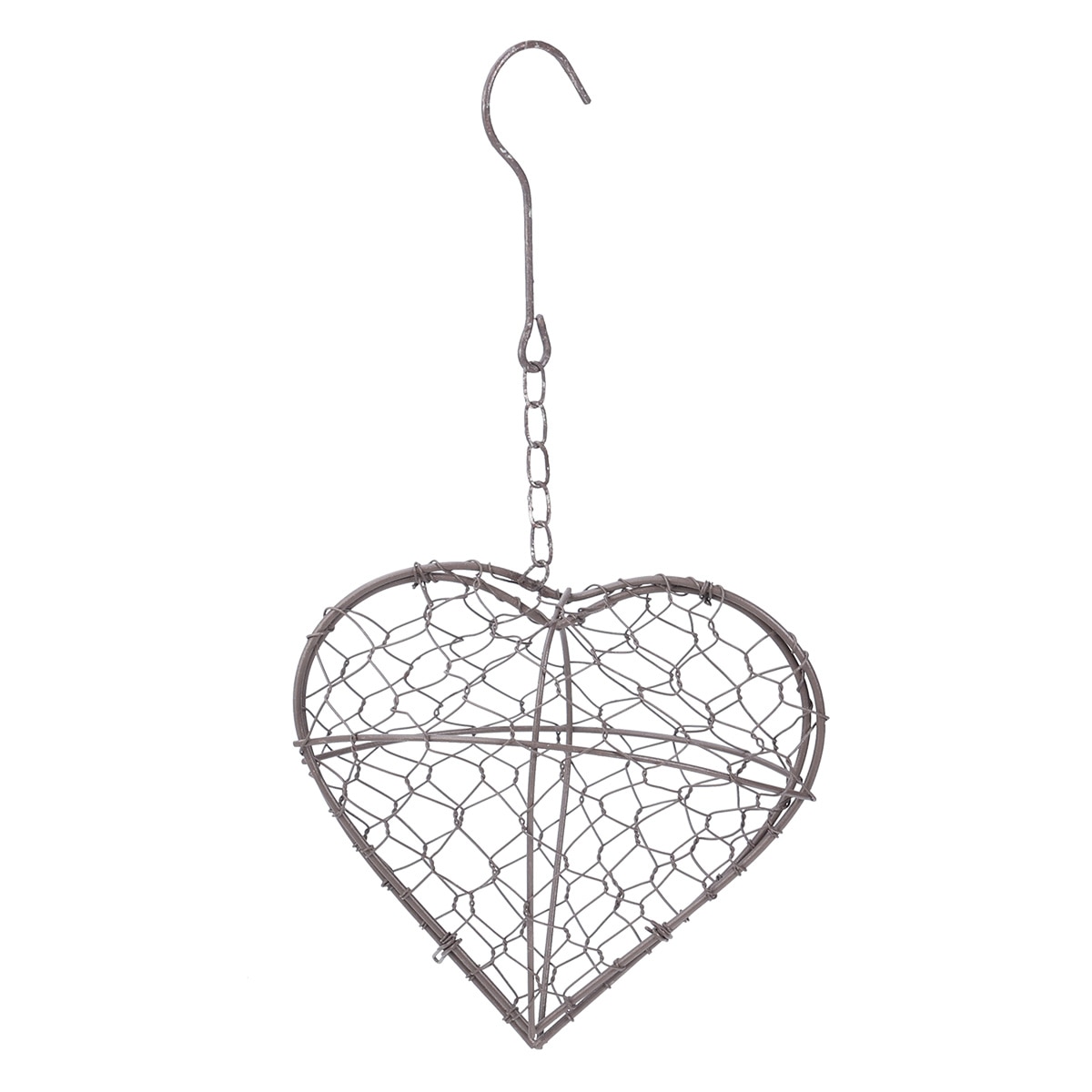 1PCS Heart Shape Iron Wire Wreath Hanging Metal Frame Home Cafe Plant Succulent Flower Basket Holder Pot A20