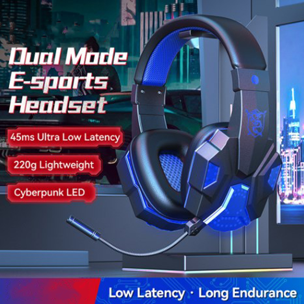 Bluetooth 5.1 HiFi Gaming Casques Gamer Faible latence Sans Fil Casque Réduction Du Bruit Casque Avec Micro Jeu Écouteurs