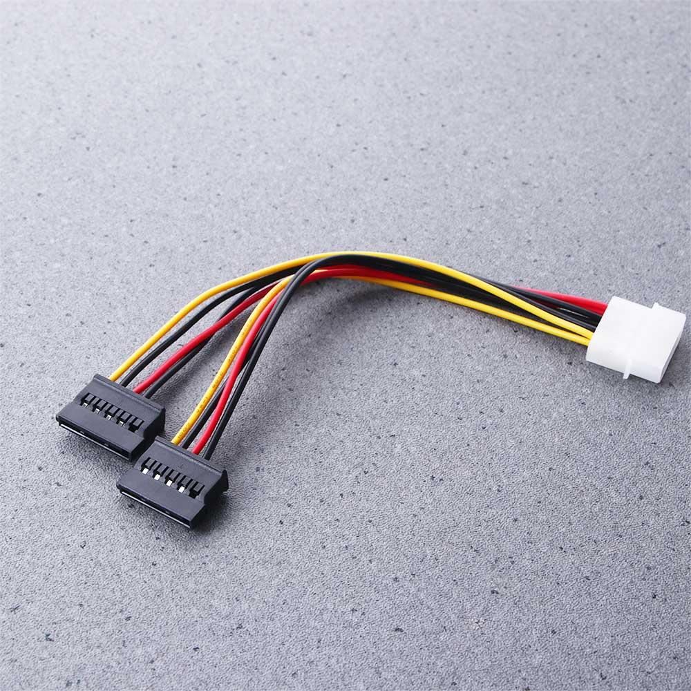 Cable de alimentación SATA Molex IDE de 4 pines a 2 Serial ATA macho a hembra, Cable adaptador SATA, Cable de extensión de alimentación, Cable de alimentación de controlador duro