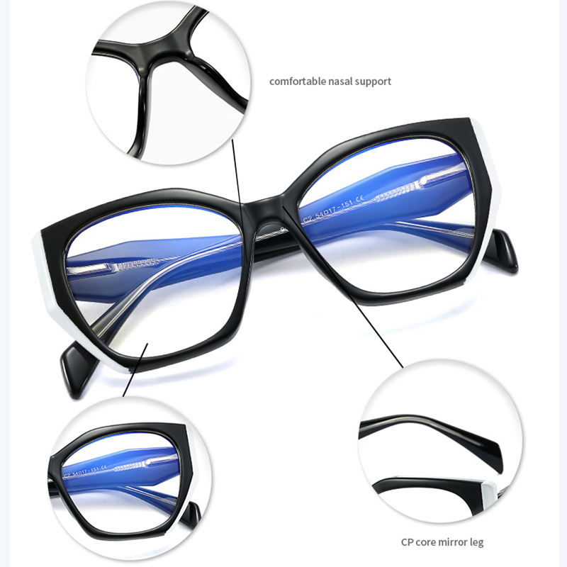 Luxury Eyeglass Frames For Women Cat Eye Brand Computer Glasses Frame TR90 Optical Anti Blue Light Eyeglasses
