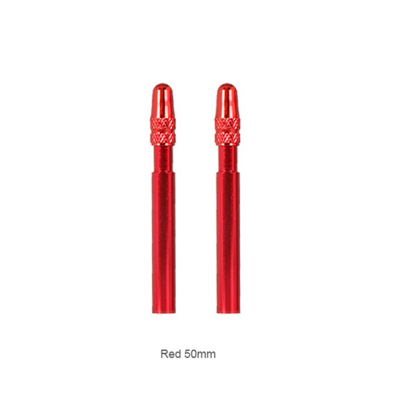 Bicycle Valve Bicycle Extension Valve CNC Aluminum Alloy Anodized F / V Extension for Fixed Bicycle Wheels Bike Extender Presta: 50MM Red