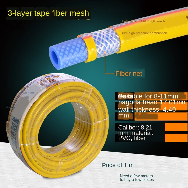 Explosion-proof Steel Wire Gas Pipe Natural Gas Liquefied Gas Gas Pipe Household Water Heater Stove Rubber Hose: Three floors