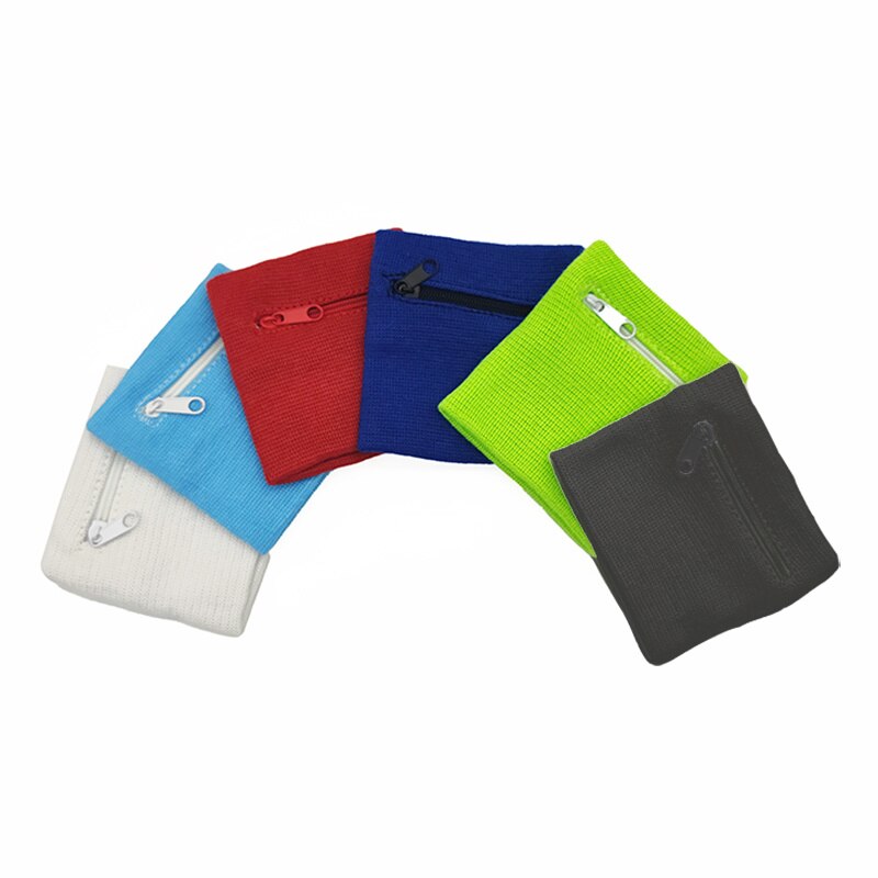 Cartera de muñeca con bolsillo y cremallera para correr, billetera de Fitness para bicicleta, almacenamiento seguro, reposamuñecas, 1/2/5 piezas,