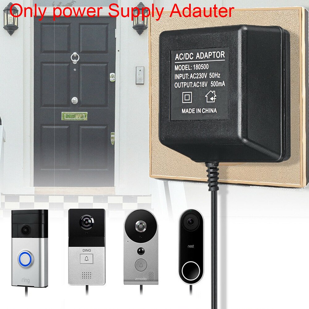 Transformer Durable Accessories 500mA Power Supply Adapter 5M EU US UK AU Plug 18V For Ring Video Doorbell Charger Home Plastic