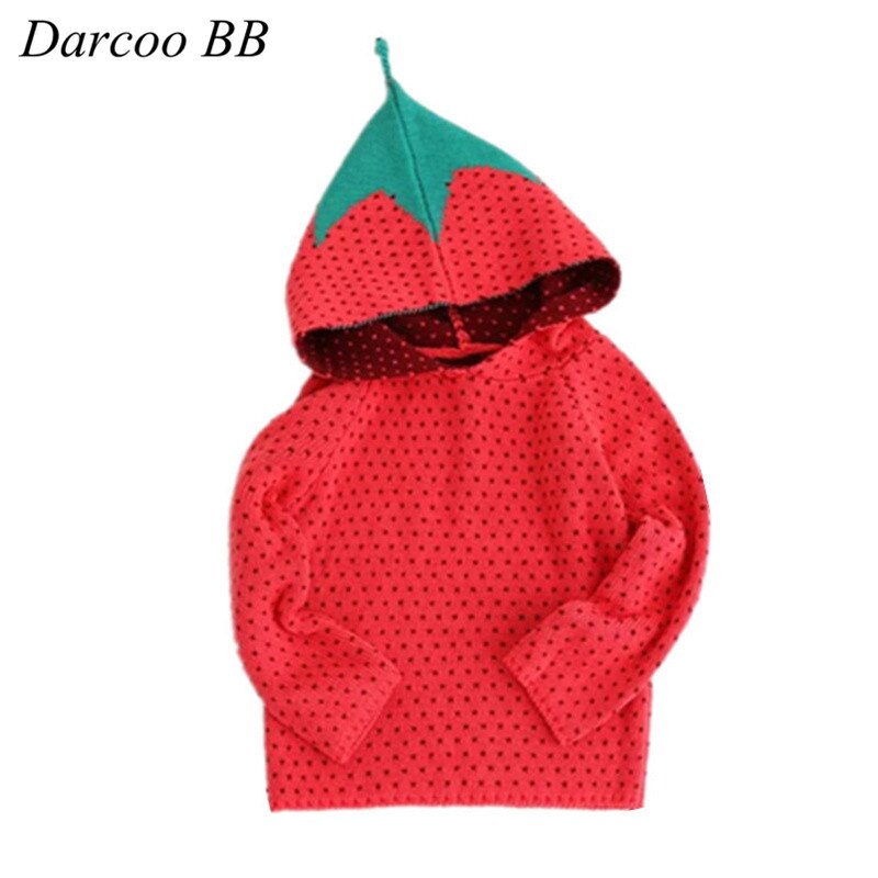 Autumn Winter Kids Sweater Red Strawberry Style For Boys Girls Baby Fall Sweaters Winter Clothing