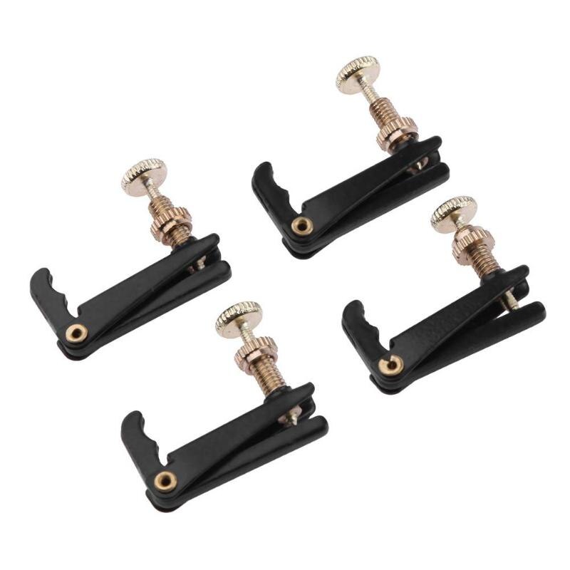 4 stuks 4/4-3/4 Professionele Viool Gebruik Plated Ijzer Viool Fijnstemmers Spinner Richter Snaren Haken voor Viool Musical instrument