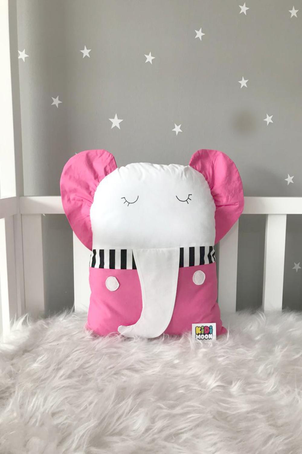 Jaju Baby Kidimoon Roze Olifant Wieg Bescherming Decor Kussen