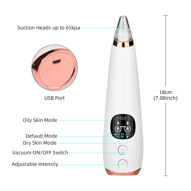 Blackhead Remover USB Charging Facial Pore Cleaner Remove Blackhead Care Tool T Zone Pore Cleaner